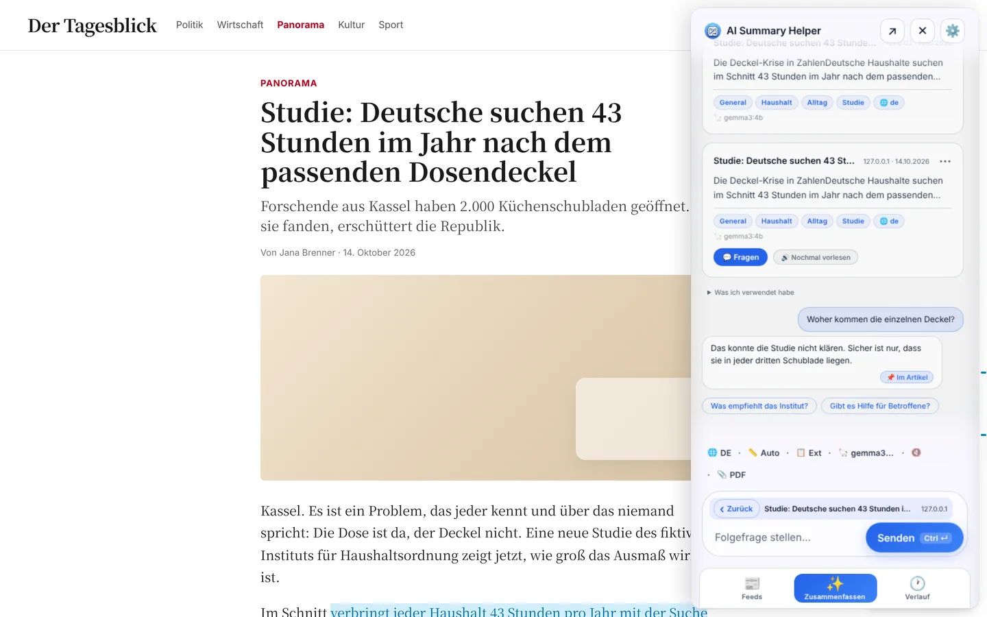 Antwort auf Nachfrage mit Quellenangabe und hervorgehobenen Textstellen im Artikel
